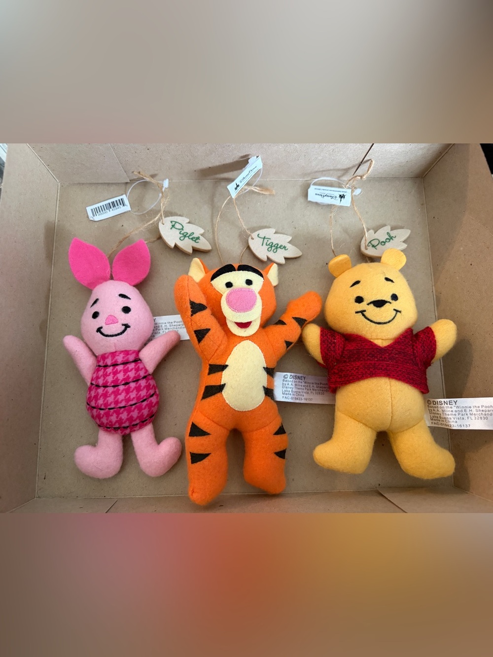 Disney Piglet Tigger Pooh Plush Ornament Set